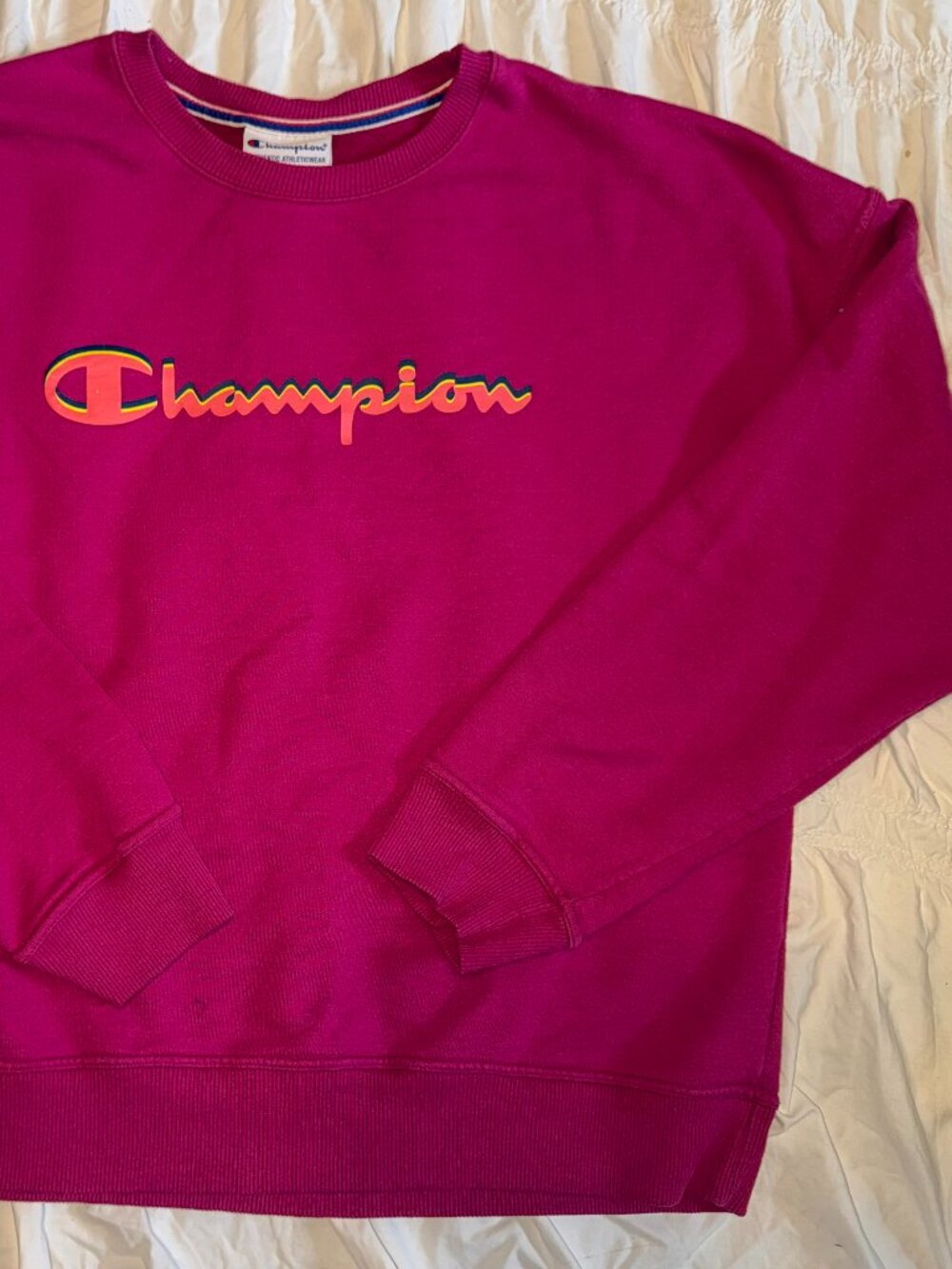 Champion Pink Crewneck Sweatshirt With Logo